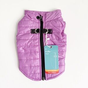 Gooby Puffer Dog Vest, Purple, Small: 15-in chest NEW!